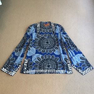 Tory Burch Blue Tunic with Sparkles